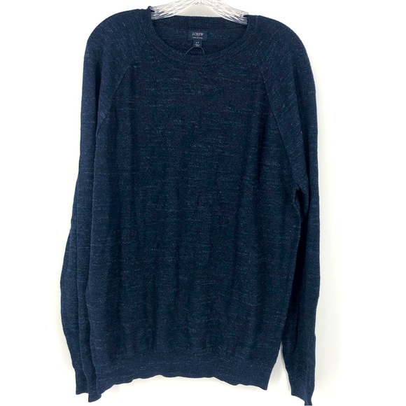 NWT Men's J. Crew Crewneck Cotton Blue Pullover Sweater Size Large - Picture 3 of 5